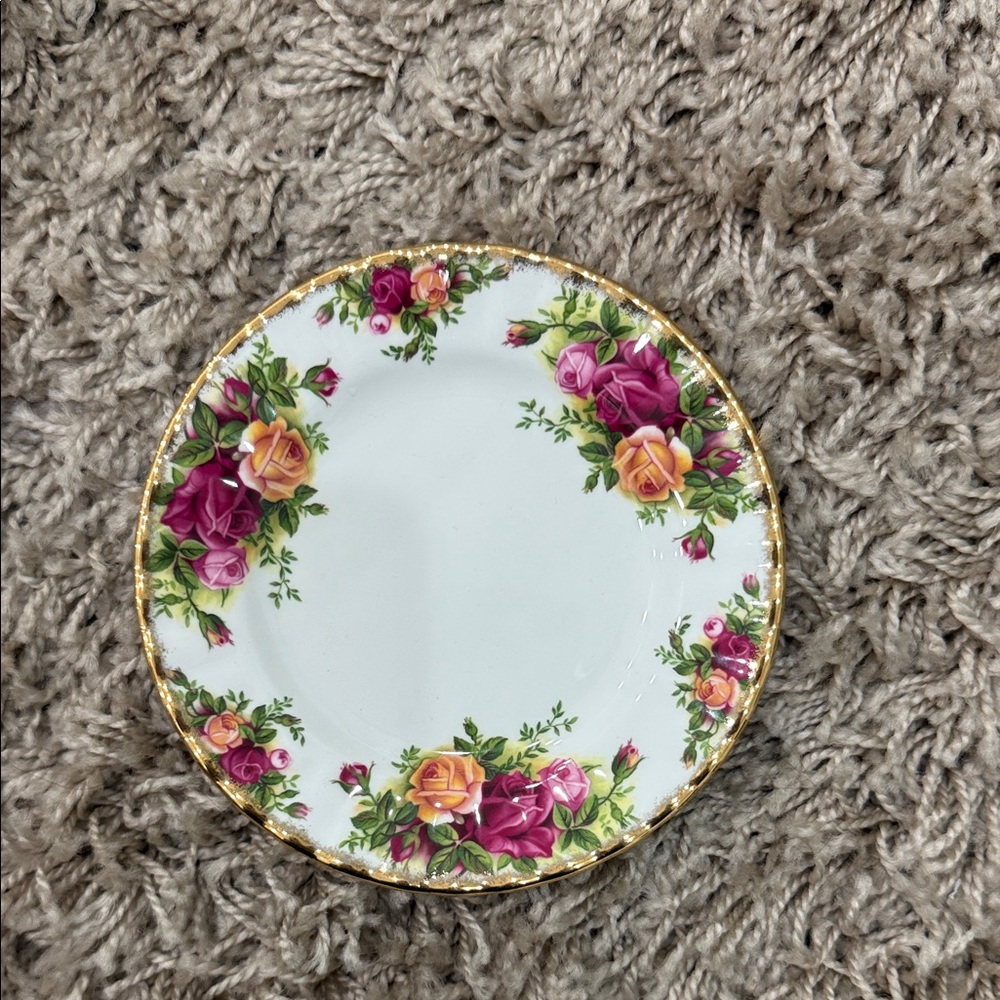 Royal Albert Floral Plate with Gold Accents